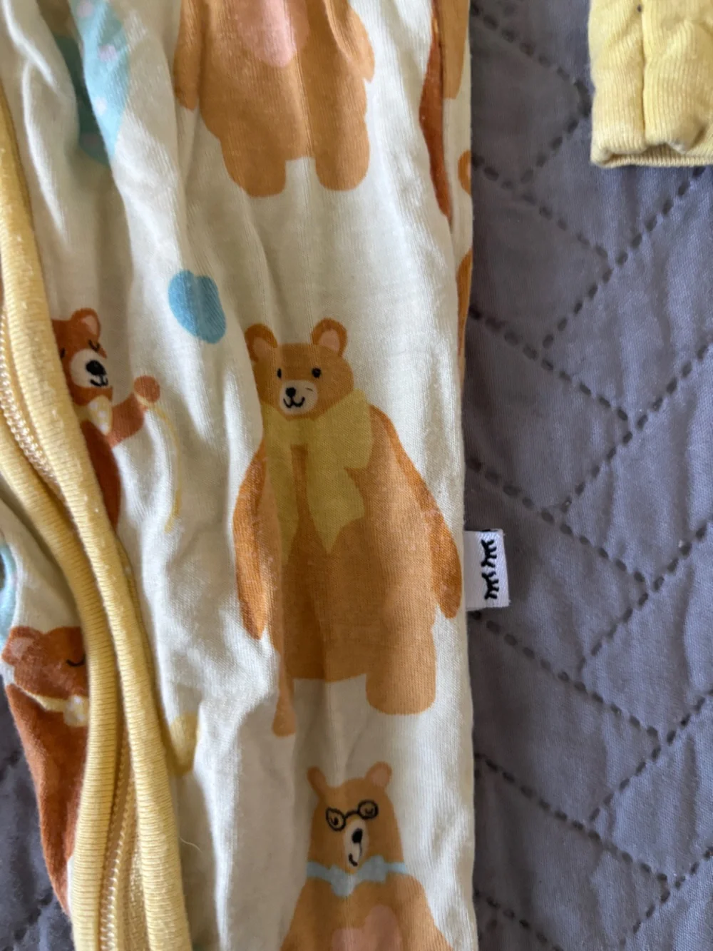 Little Sleepies Cream Sleeper with Brown Bear - Bear Hugs 🎗️ - Picture 3 of 4